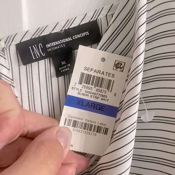 ๐PRICE DROP๐ NWT INC Intl Concepts Striped Knot Front Satin Cami (Macy's) - Picture 5 of 5